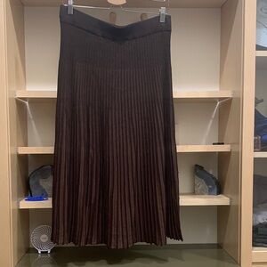 Max Studio Chocolate Brown Midi Skirt